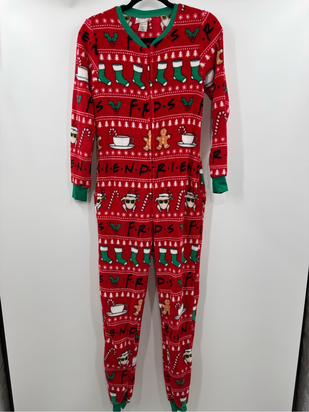 Friends TV Show Fleece Holiday Onsie Union Suit Pajama Size XS